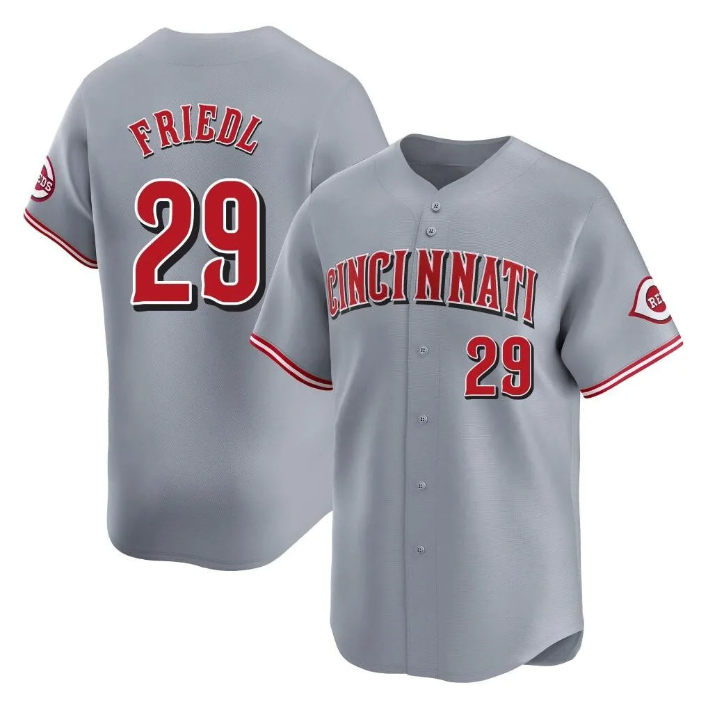 Ndoa C.Reds #29 TJ Friedl Player Gray Home Limited Stitched Jerseys