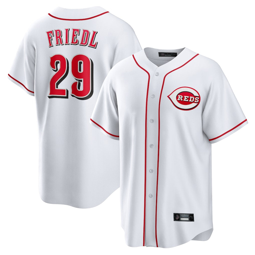 Ndoa C.Reds #29 TJ Friedl Player White Game Home Stitched Jerseys