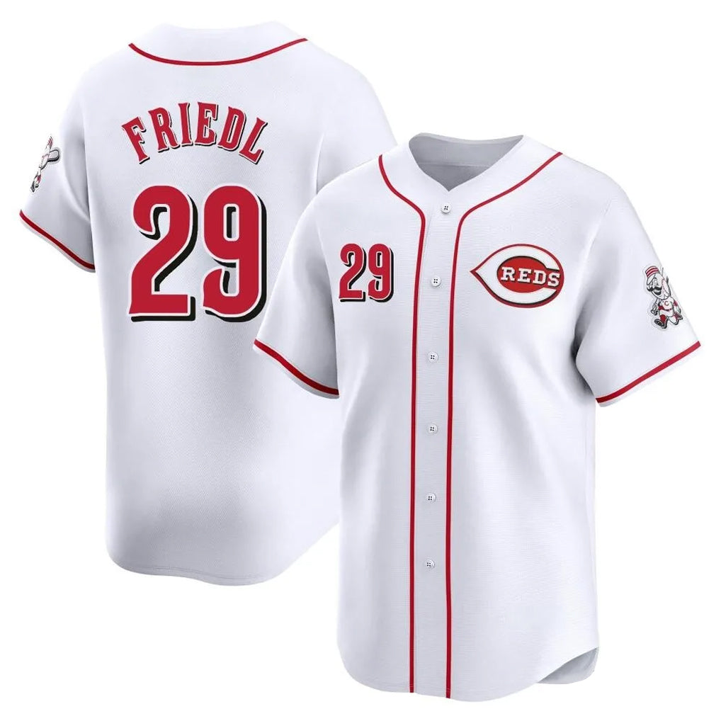 Ndoa C.Reds #29 TJ Friedl Player White Home Limited Stitched Jerseys