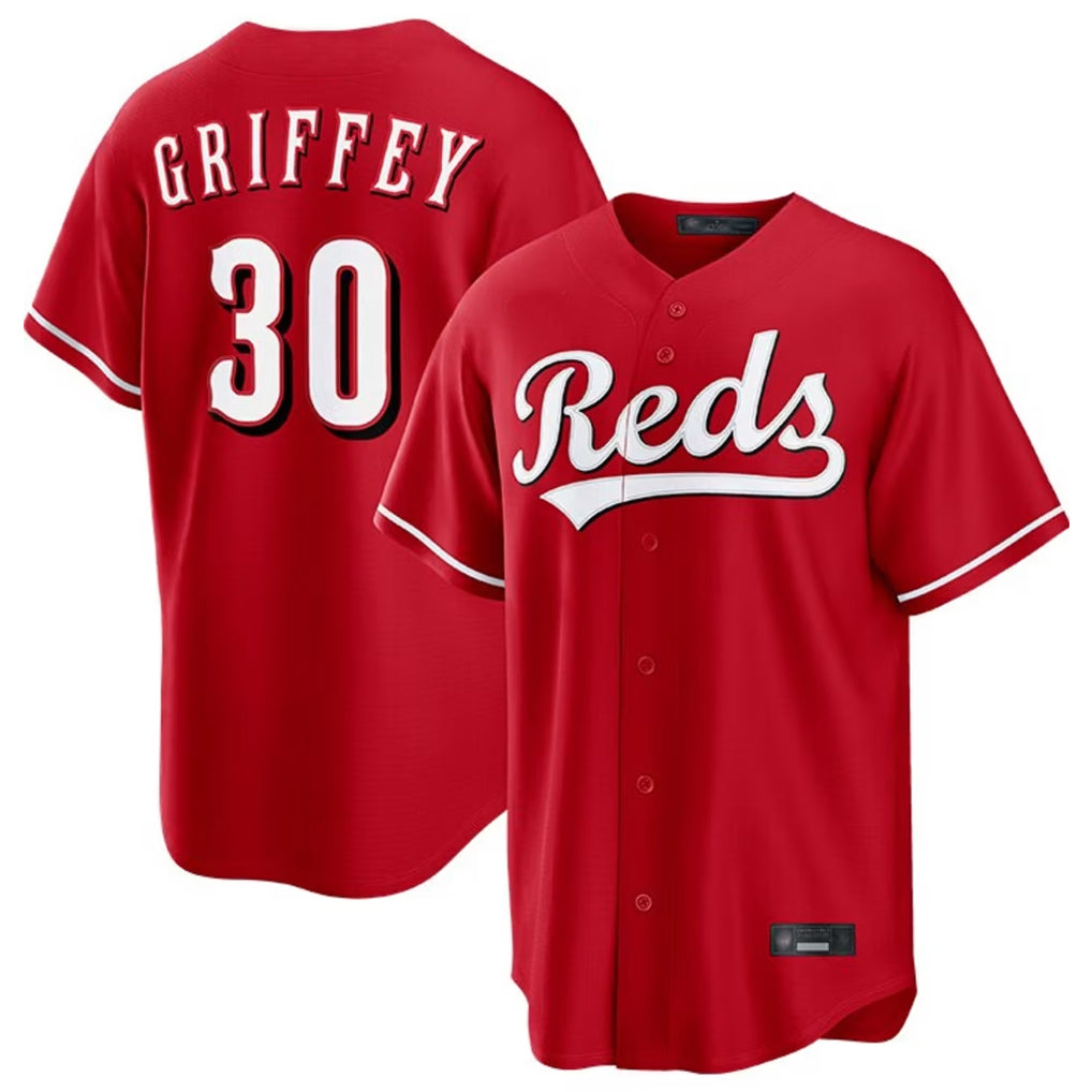 Ndoa C.Reds #30 Ken Griffey Player Red Home Game Stitched Jerseys