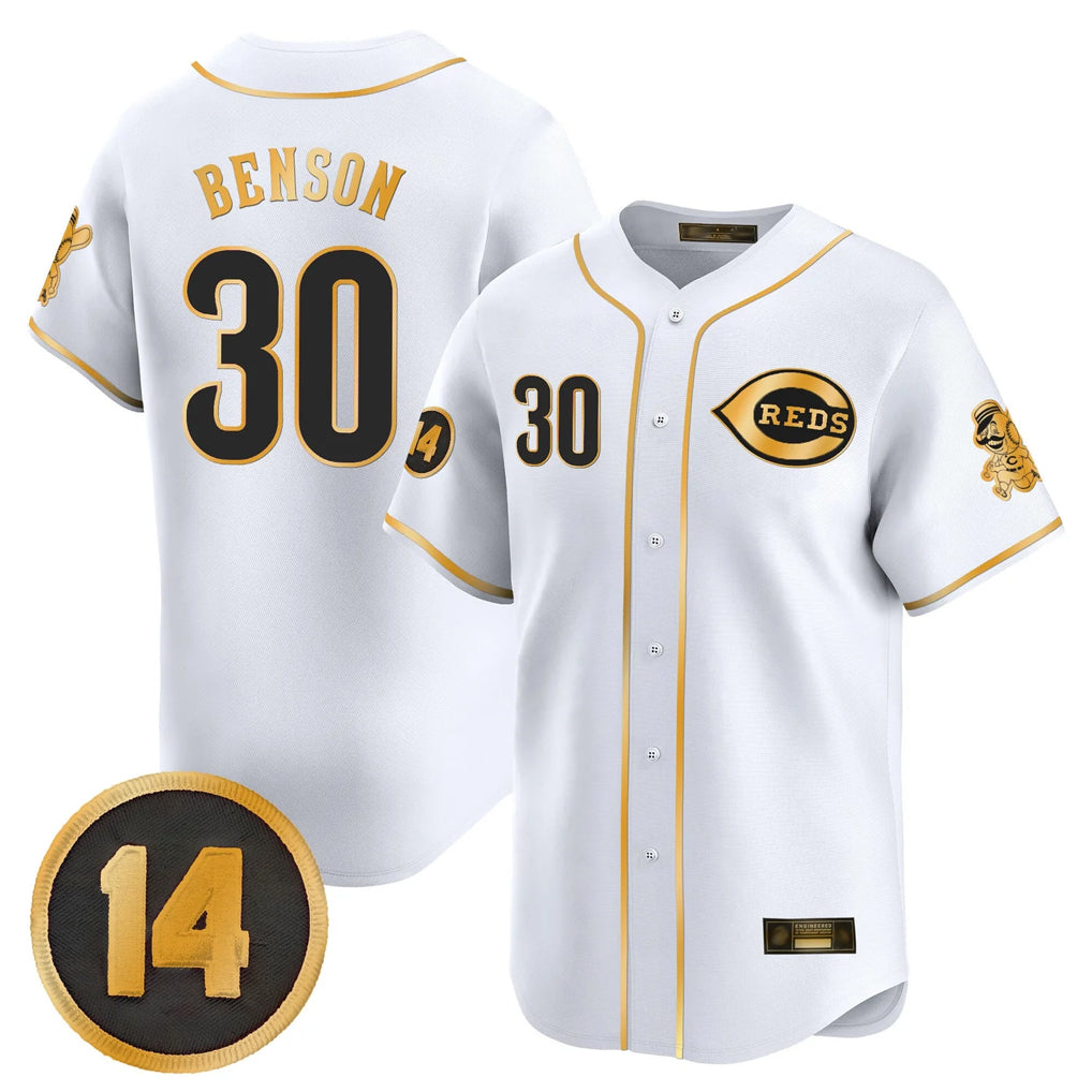 Ndoa C.Reds #30 Ken Griffey Player White-Gold Vapor Premier Limited Home Stitched Jerseys