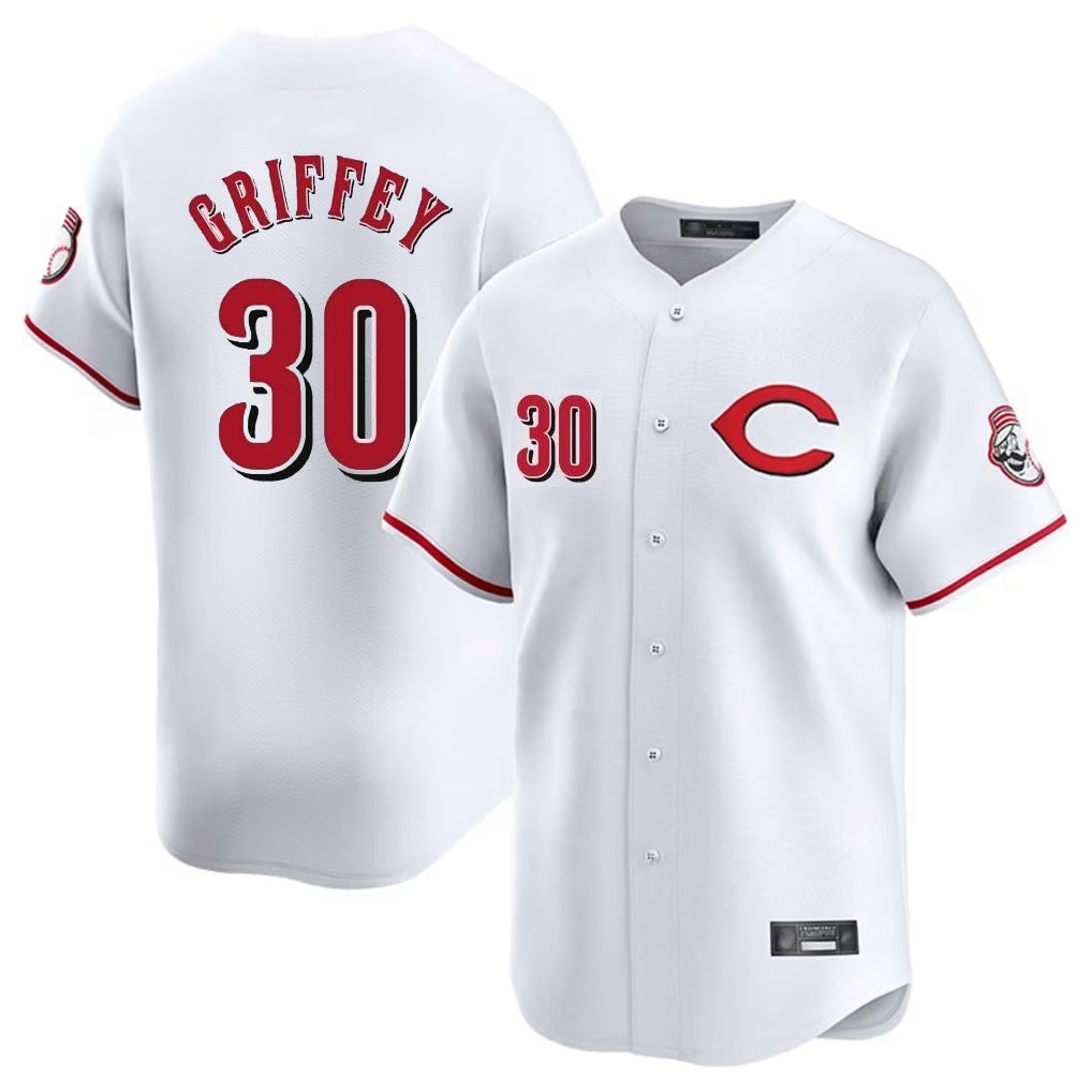 Ndoa C.Reds #30 Ken Griffey Player White Limited Home Stitched Jerseys