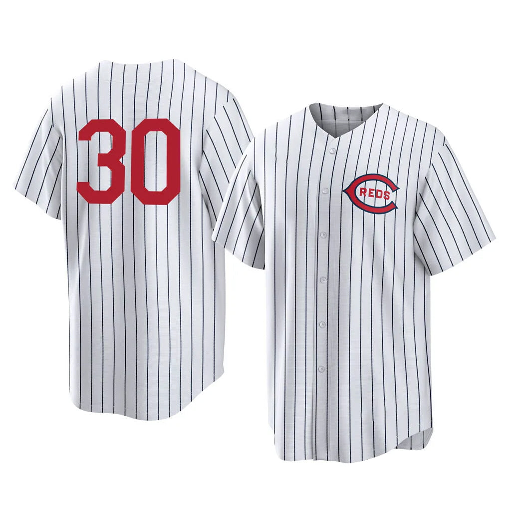 Ndoa C.Reds #30 Ken Griffey Player White Stripe Field of Dreams Game Home Stitched Jerseys
