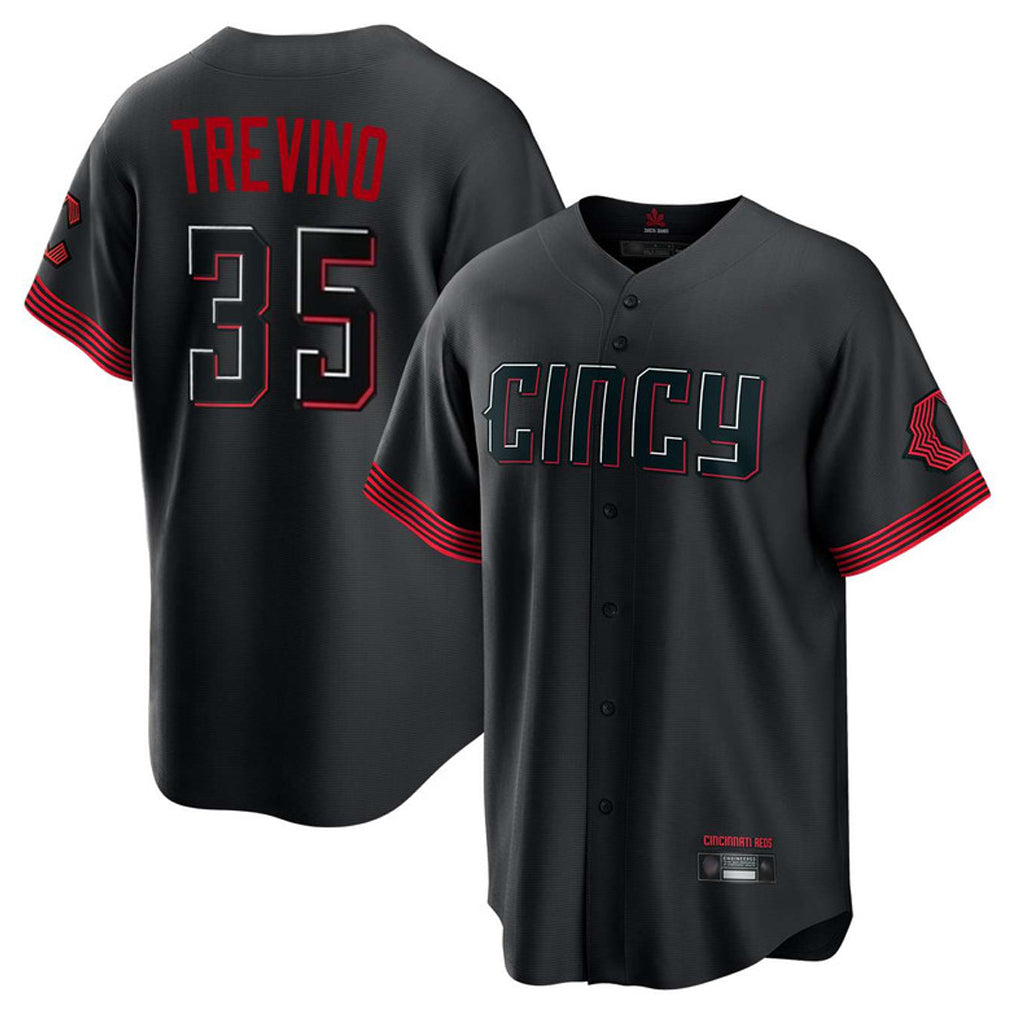 Ndoa C.Reds #35 Jose Trevino Player Black City Connect Home Game Stitched Jerseys