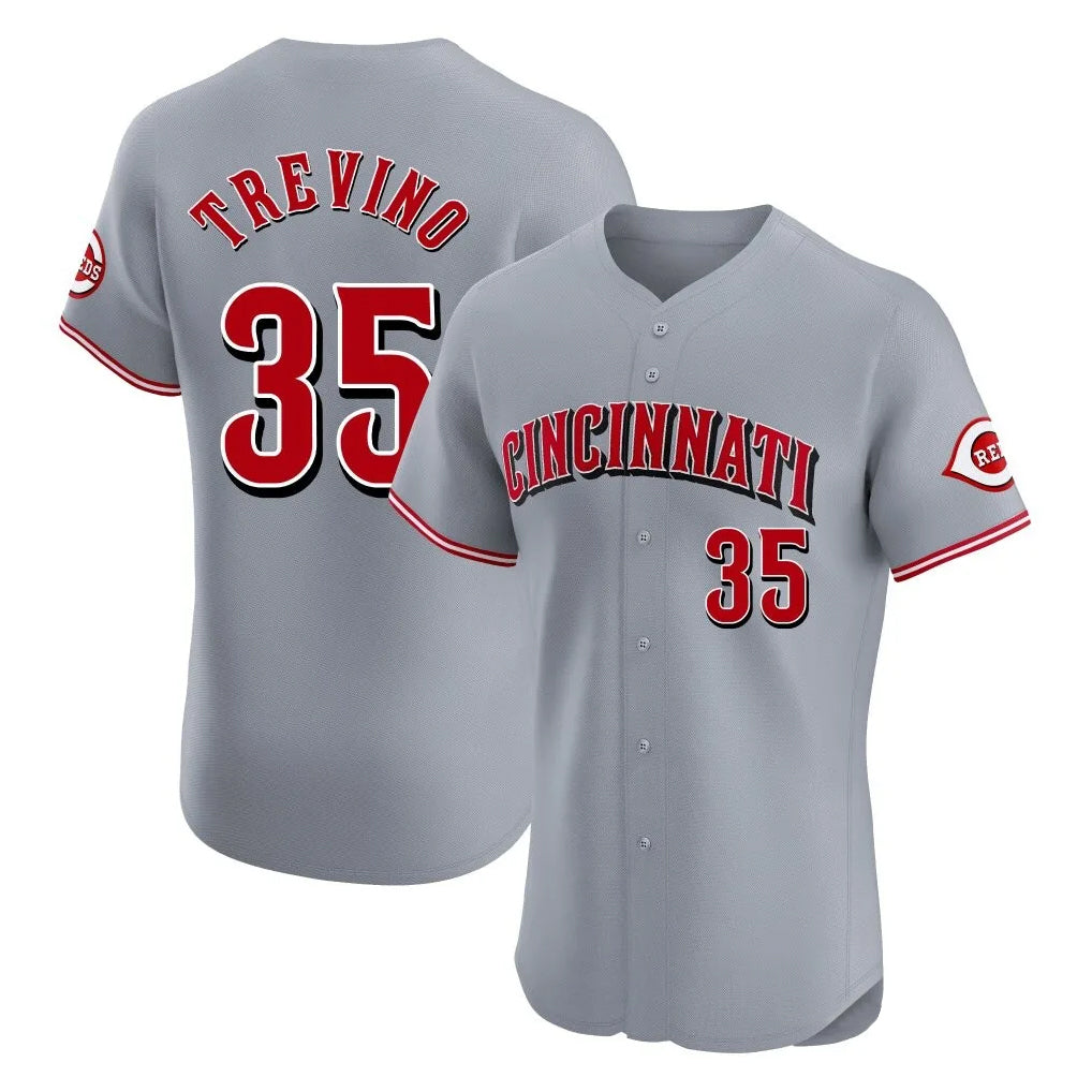 Ndoa C.Reds #35 Jose Trevino Player Gray Limited Elite Home Stitched Jerseys