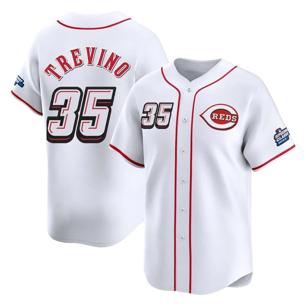 Ndoa C.Reds #35 Jose Trevino Player White Speedway Classic Home Limited Stitched Jerseys