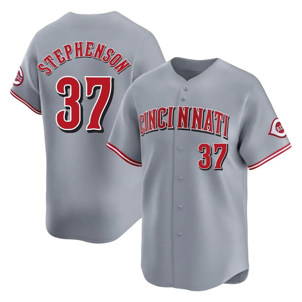 Ndoa C.Reds #37 Tyler Stephenson Player Gray Home Limited Stitched Jerseys