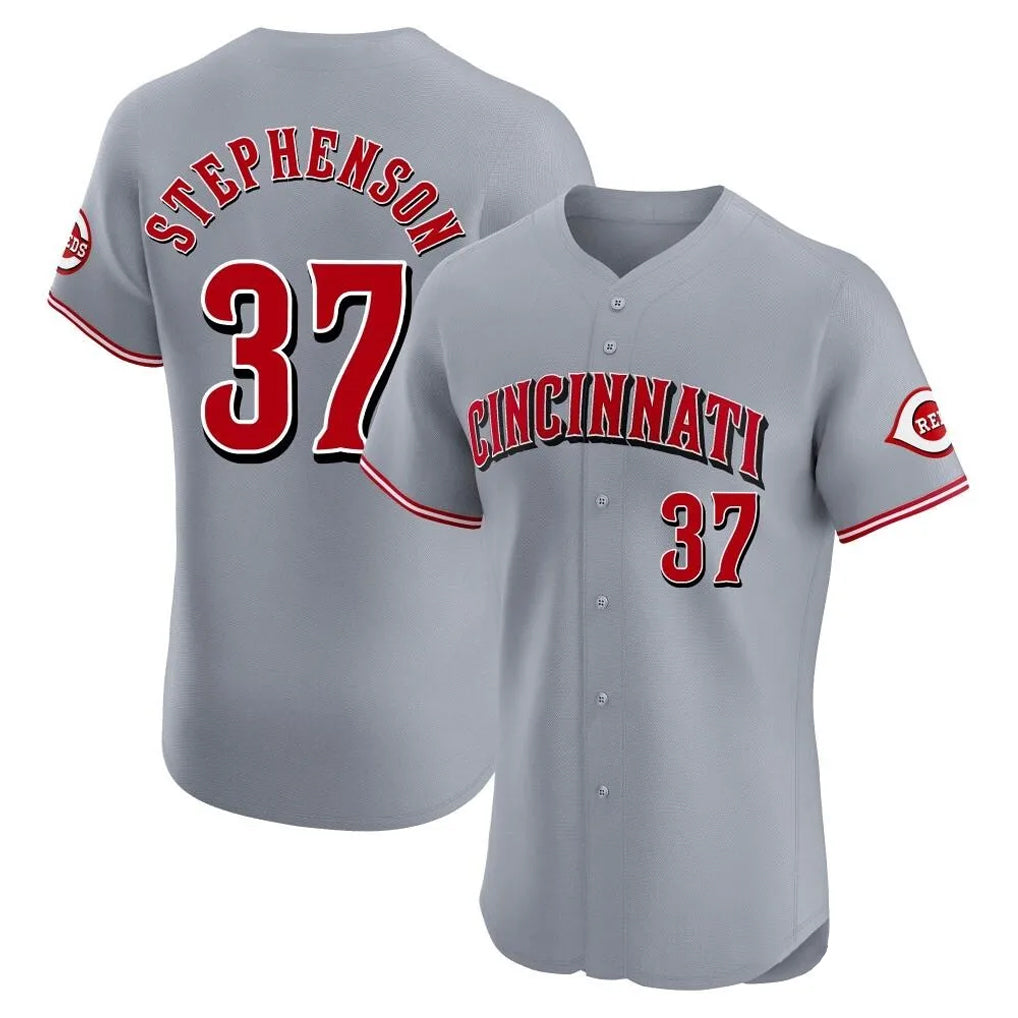 Ndoa C.Reds #37 Tyler Stephenson Player Gray Limited Elite Home Stitched Jerseys
