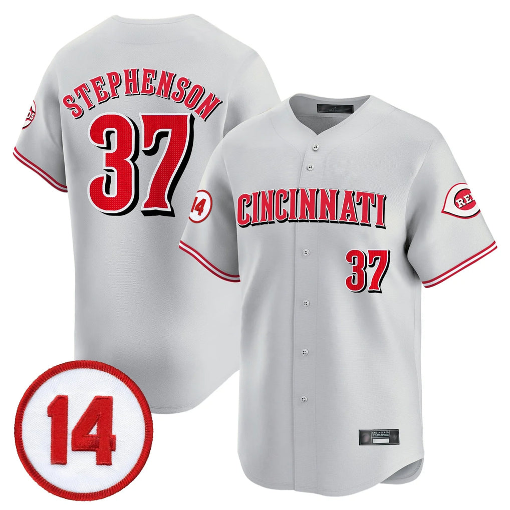 Ndoa C.Reds #37 Tyler Stephenson Player Gray Vapor Premier Limited Home Stitched Jerseys