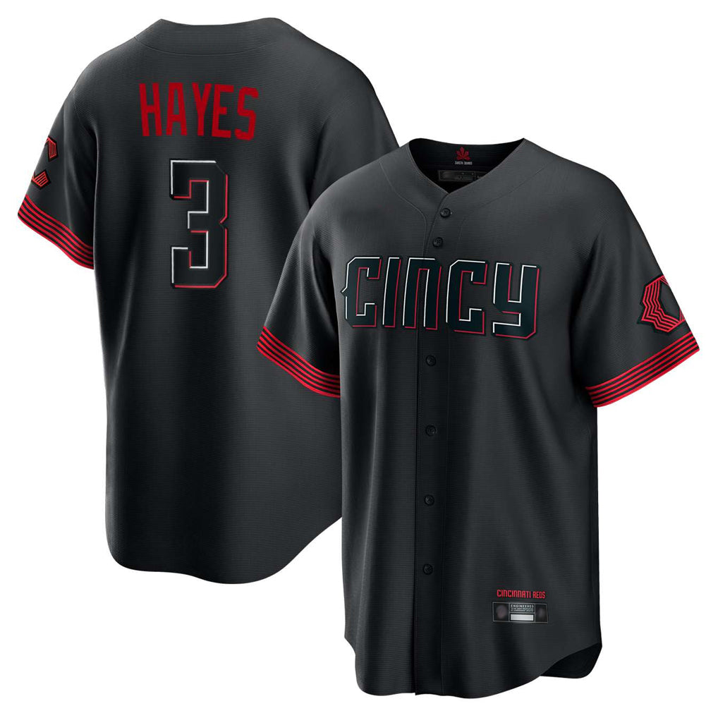 Ndoa C.Reds #3 Ke'Bryan Hayes Player Black City Connect Home Game Stitched Jerseys