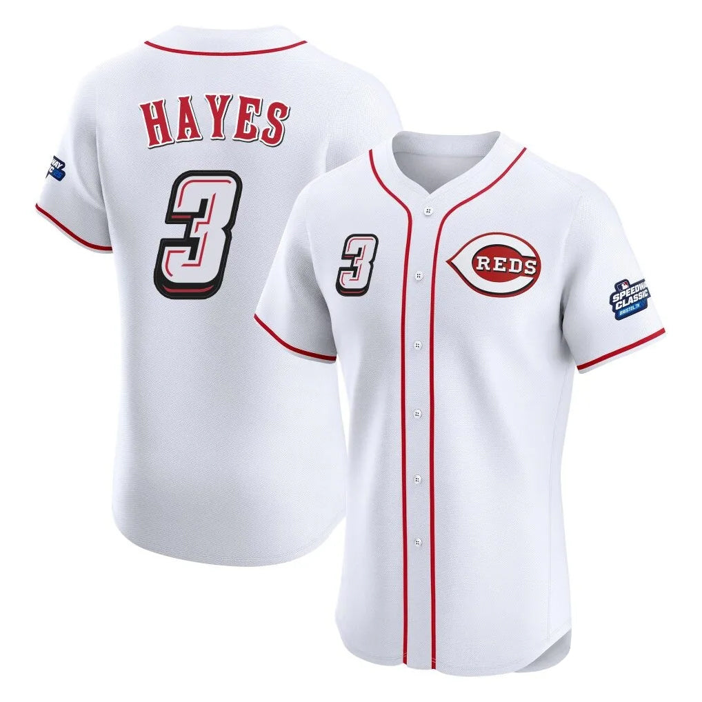 Ndoa C.Reds #3 Ke'Bryan Hayes Player White Speedway Classic Limited Elite Home Stitched Jerseys
