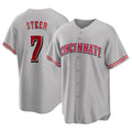 Ndoa C.Reds #7 Spencer Steer Player Gray Home Game Stitched Jerseys