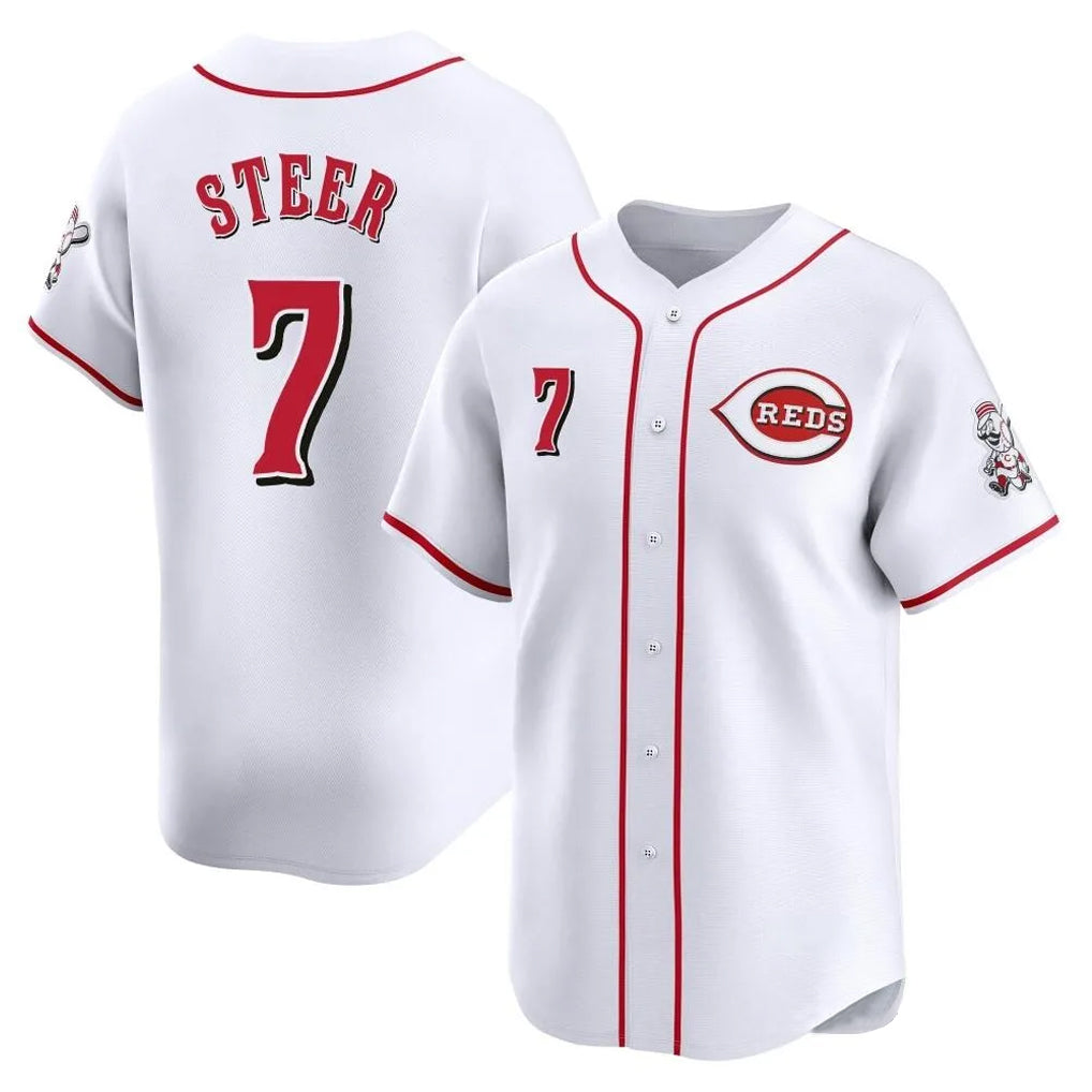 Ndoa C.Reds #7 Spencer Steer Player White Home Limited Stitched Jerseys