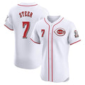 Ndoa C.Reds #7 Spencer Steer Player White Limited Elite Home Stitched Jerseys