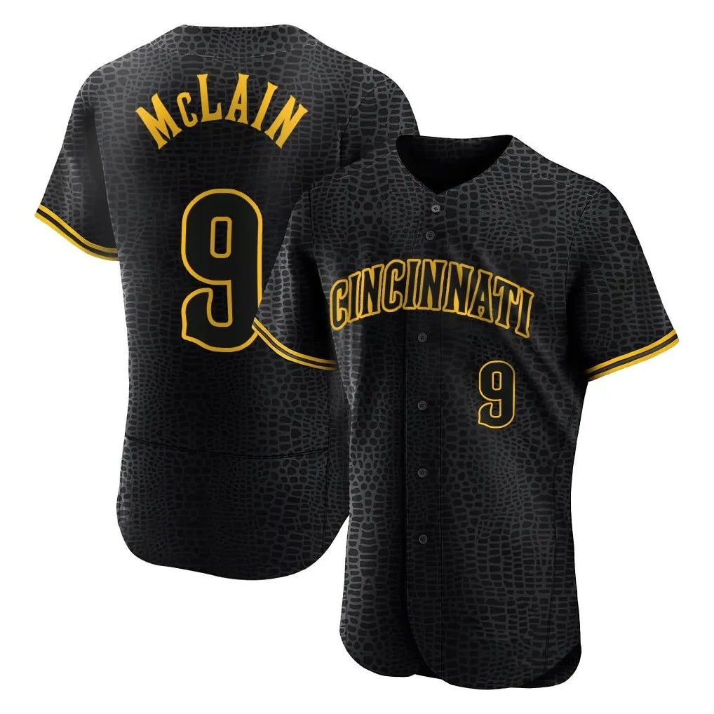 Ndoa C.Reds #9 Matt McLain Player Black Snake Skin City Limited Elite Home Stitched Jerseys