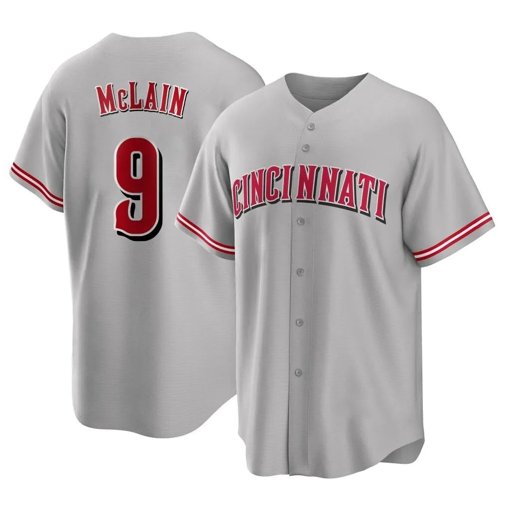 Ndoa C.Reds #9 Matt McLain Player Gray Home Game Stitched Jerseys