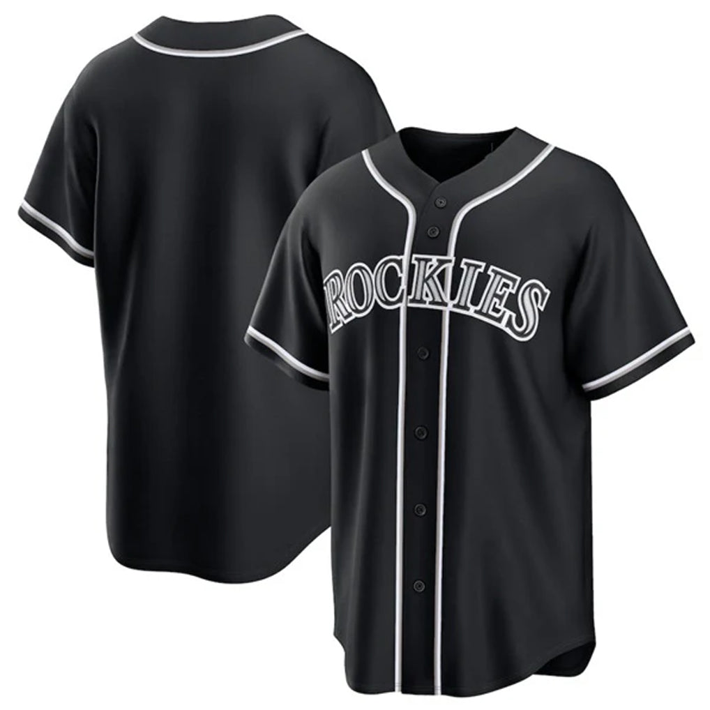 Ndoa C.Rockies Black Fashion Out Home Game Blank Player Stitched Jerseys