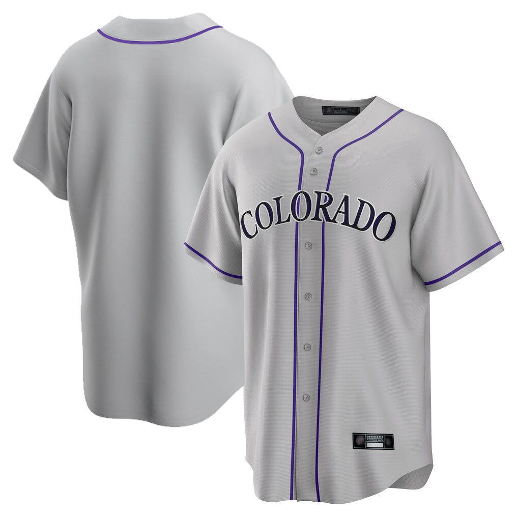 Ndoa C.Rockies Gray Game Home Blank Player Stitched Jerseys