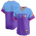 Ndoa C.Rockies Purple-Light Blue City Connect Limited Home T-shirt Blank Player Stitched Jerseys