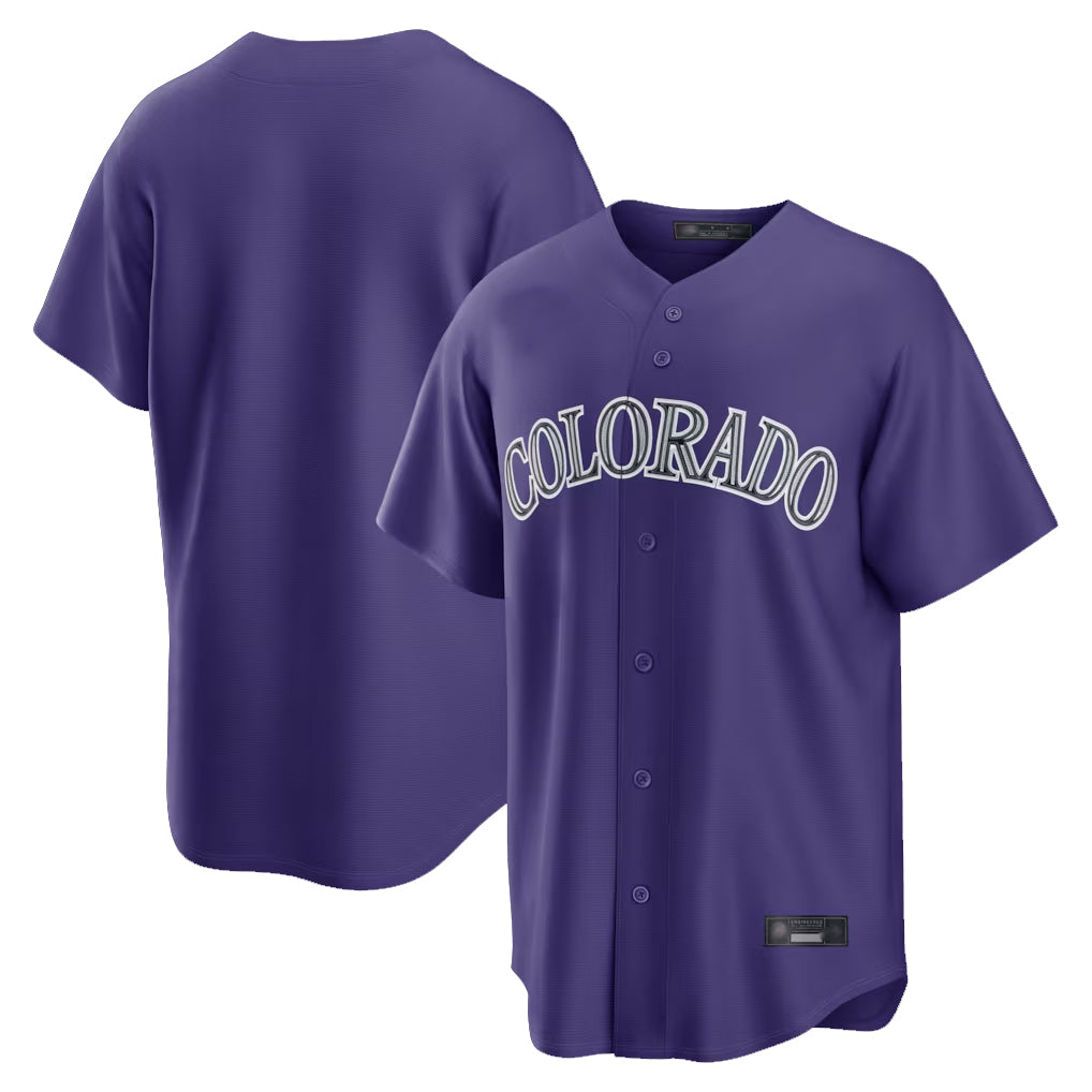 Ndoa C.Rockies Purple Game Home Blank Player Stitched Jerseys