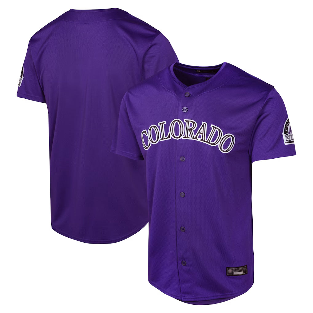 Ndoa C.Rockies Purple Limited Home Game Blank Player Stitched Jerseys
