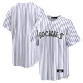 Ndoa C.Rockies White Game Home Blank Player Stitched Jerseys