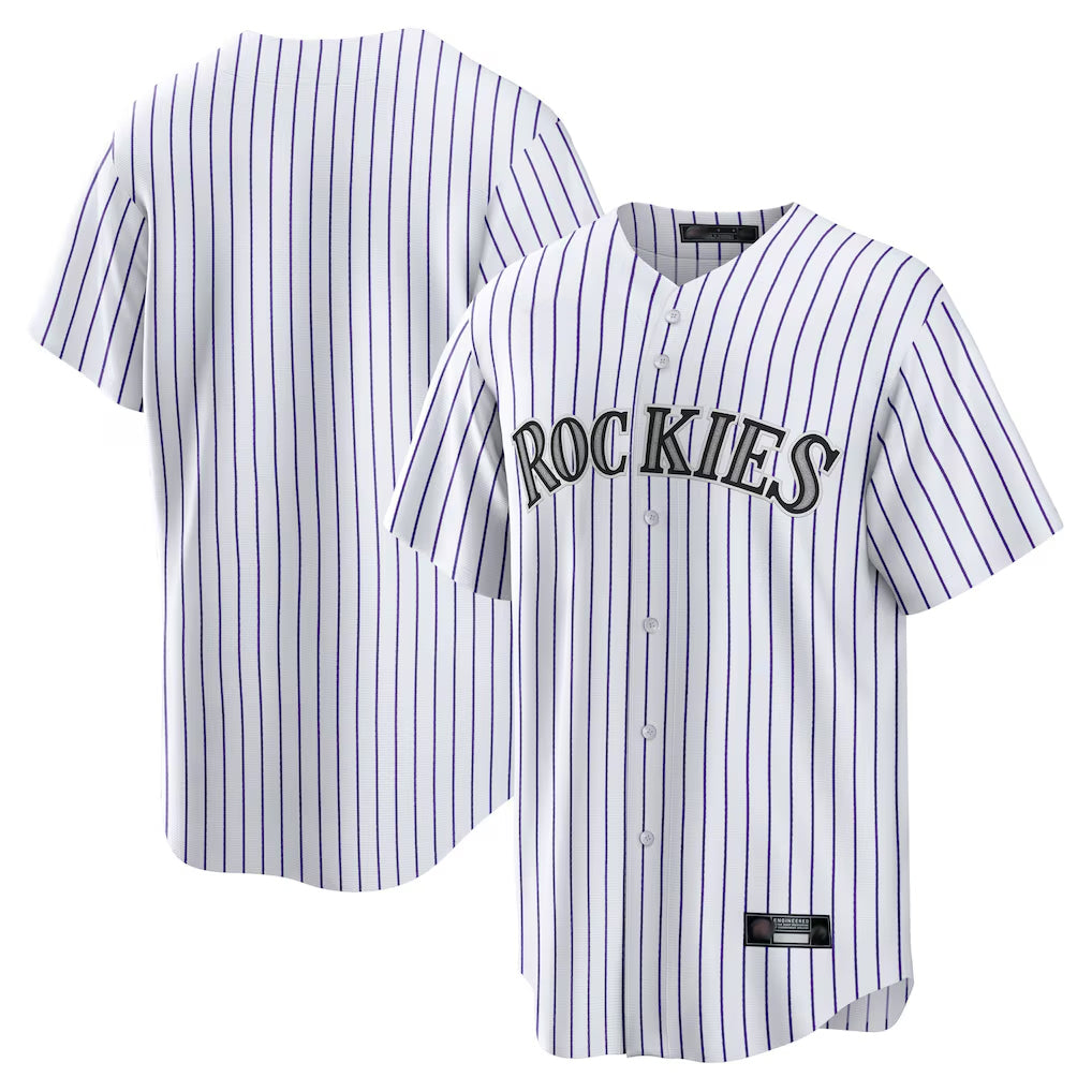 Ndoa C.Rockies White Game Home Blank Player Stitched Jerseys