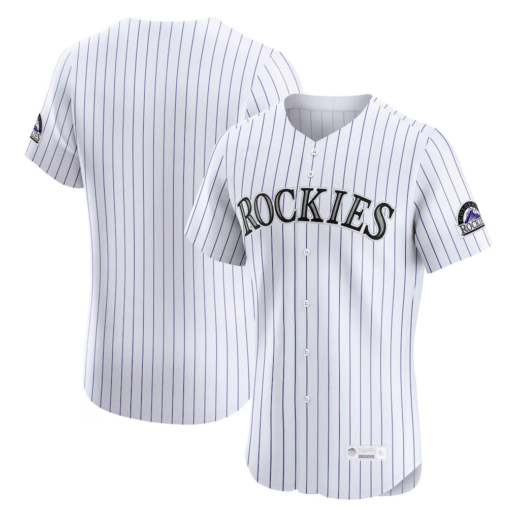 Ndoa C.Rockies White Limited Elite Home Blank Player Stitched Jerseys