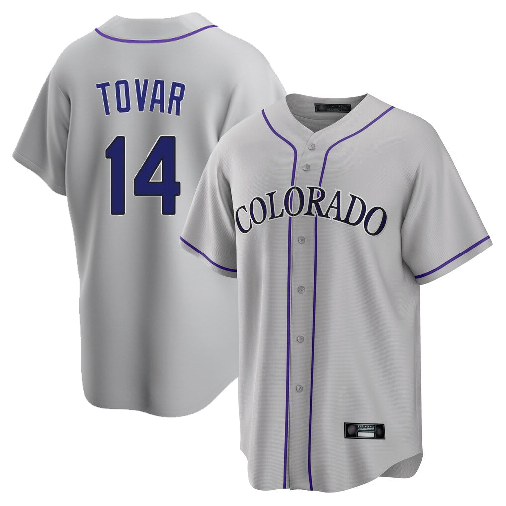 Ndoa C.Rockies #14 Ezequiel Tovar Player Gray Game Home Stitched Jerseys