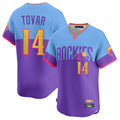 Ndoa C.Rockies #14 Ezequiel Tovar Player Purple-Light Blue City Connect Limited Home T-shirt Stitched Jerseys