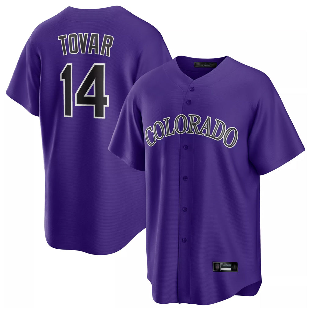 Ndoa C.Rockies #14 Ezequiel Tovar Player Purple Game Home Stitched Jerseys