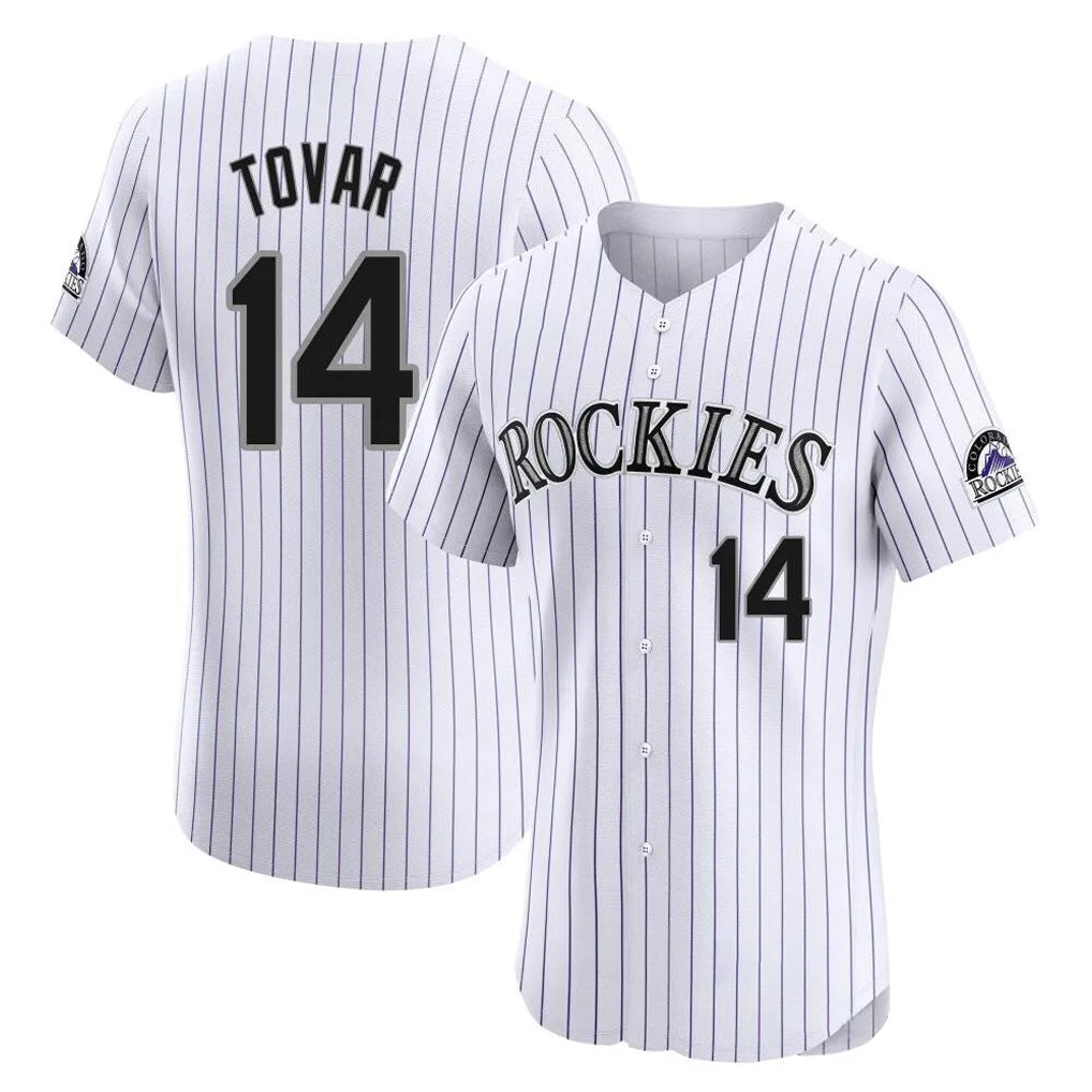 Ndoa C.Rockies #14 Ezequiel Tovar Player White Limited Elite Home Stitched Jerseys