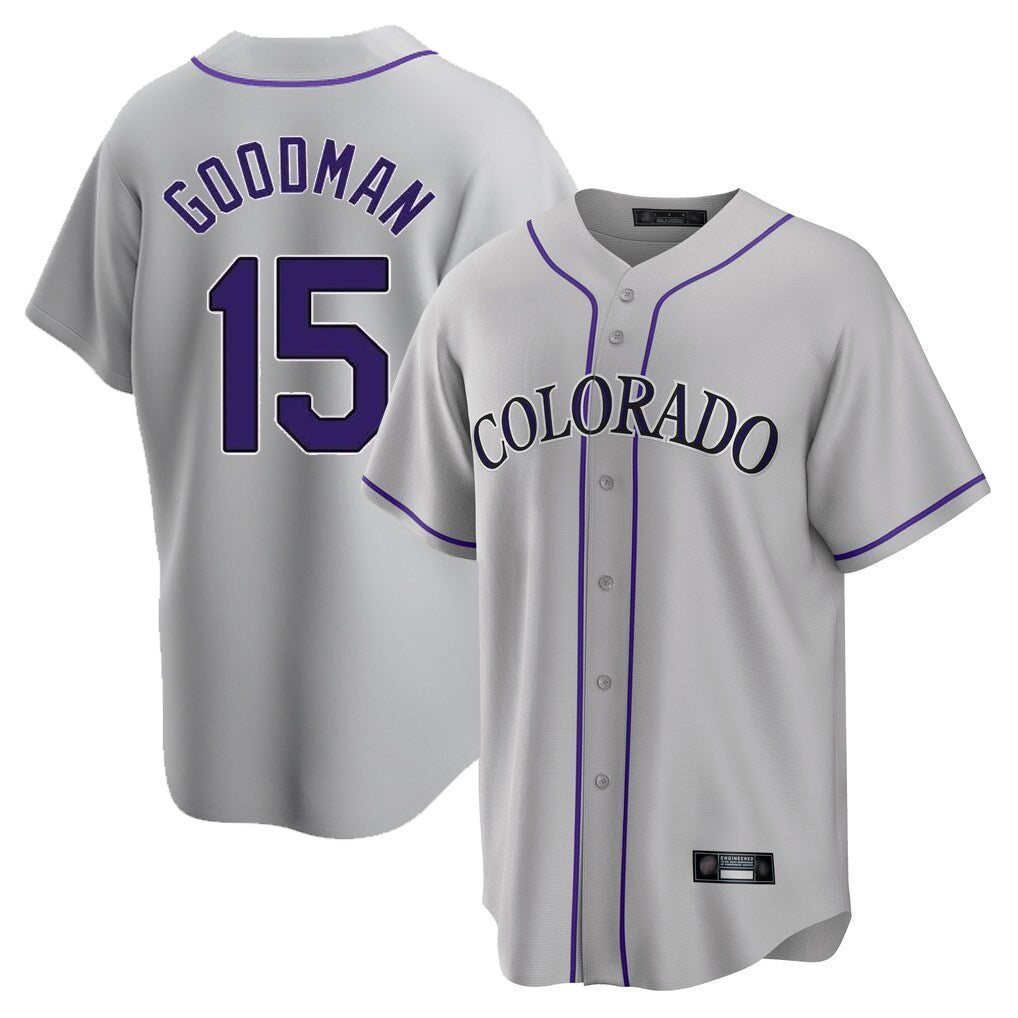 Ndoa C.Rockies #15 Hunter Goodman Player Gray Game Home Stitched Jerseys