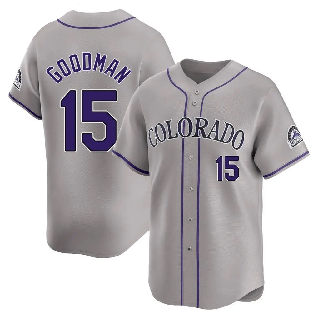 Ndoa C.Rockies #15 Hunter Goodman Player Gray Limited Home Stitched Jerseys