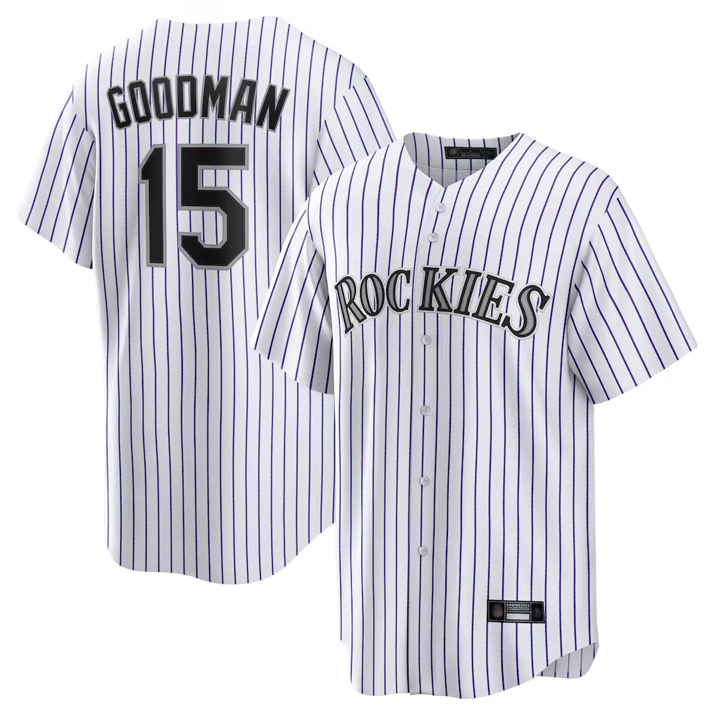 Ndoa C.Rockies #15 Hunter Goodman Player White Game Home Stitched Jerseys