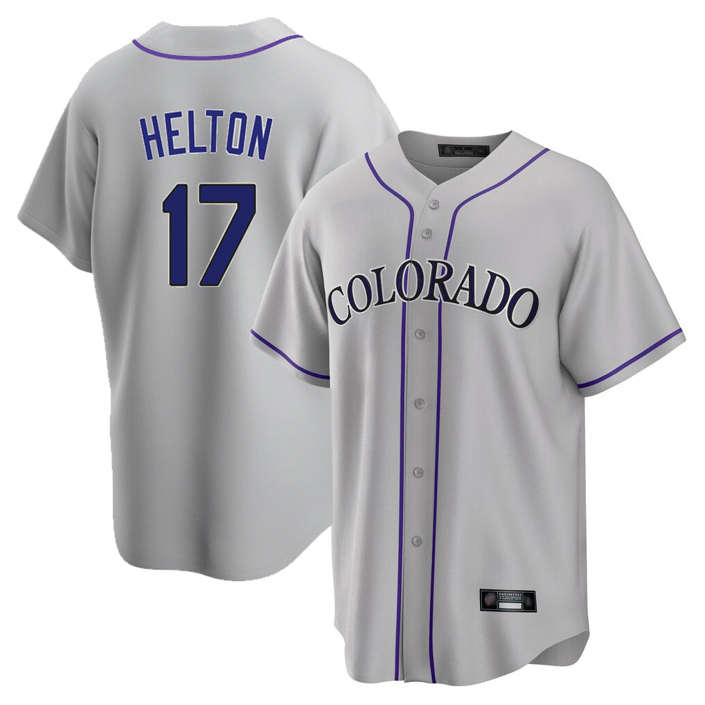 Ndoa C.Rockies #17 Todd Helton Player Gray Game Home Stitched Jerseys