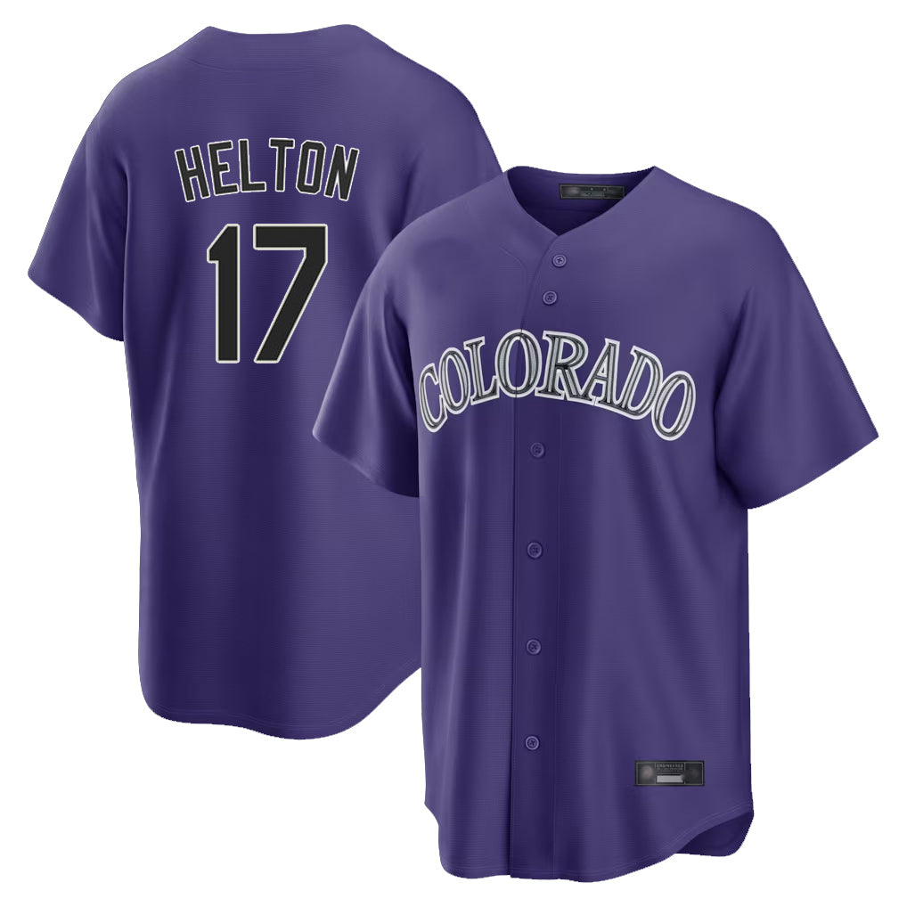 Ndoa C.Rockies #17 Todd Helton Player Purple Game Home Stitched Jerseys