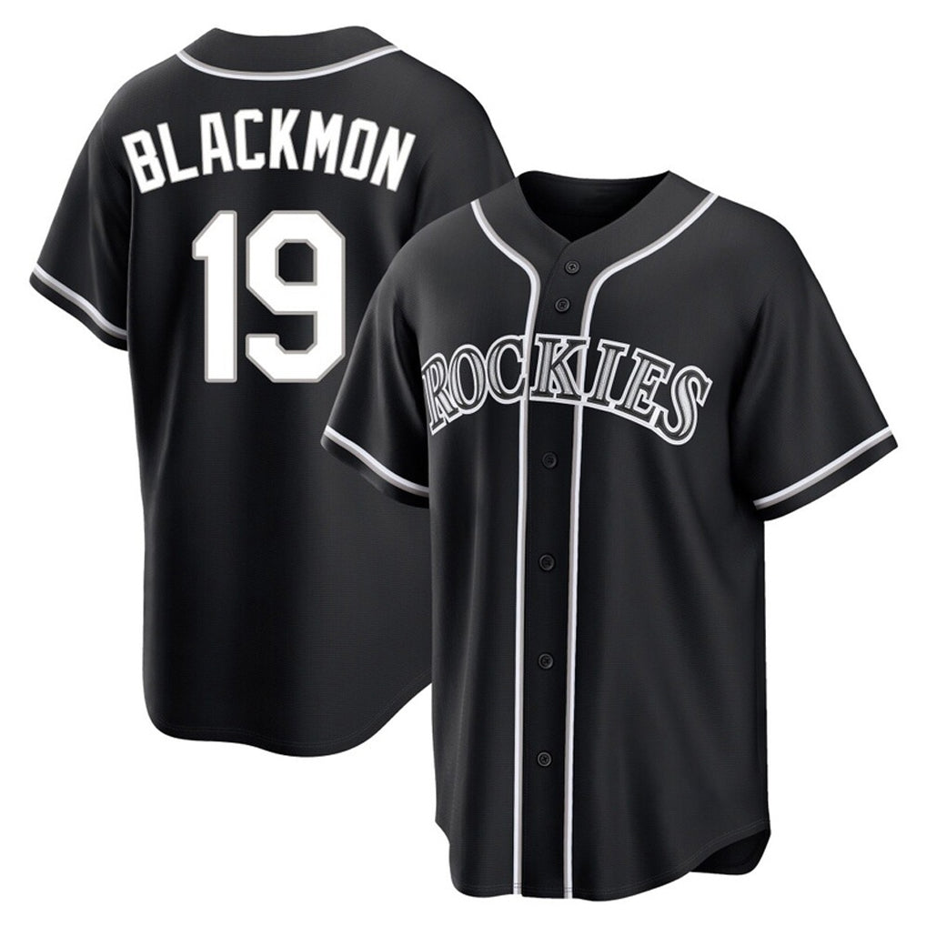Ndoa C.Rockies #19 Charlie Blackmon Player Black Fashion Out Home Game Stitched Jerseys