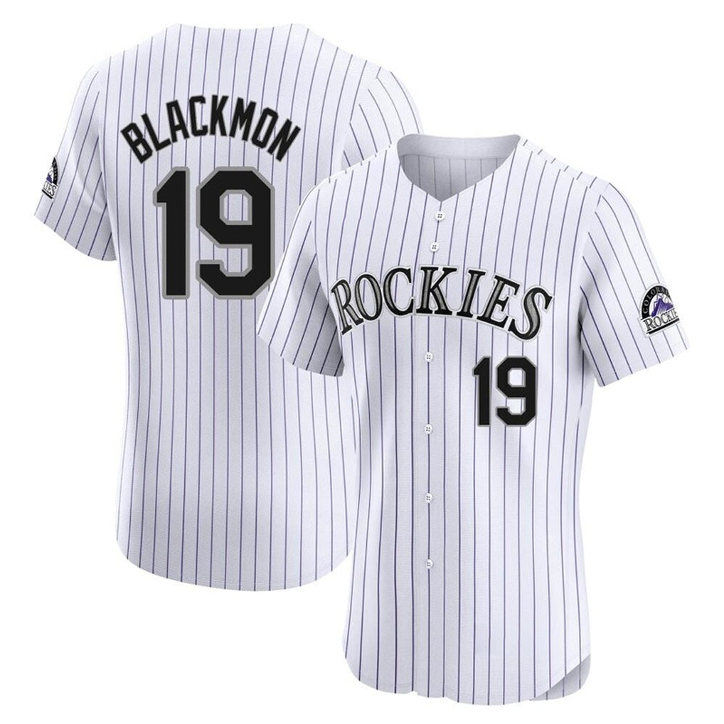 Ndoa C.Rockies #19 Charlie Blackmon Player White Limited Elite Home Stitched Jerseys