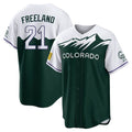 Ndoa C.Rockies #21 Kyle Freeland Player Green City Connect Home Game Stitched Jerseys