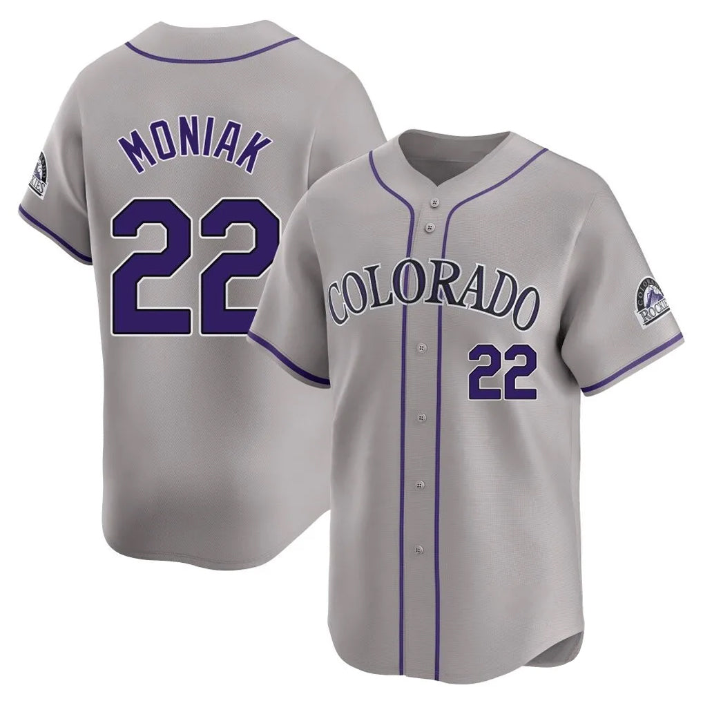 Ndoa C.Rockies #22 Mickey Moniak Player Gray Limited Home Stitched Jerseys