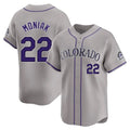 Ndoa C.Rockies #22 Mickey Moniak Player Gray Limited Home Stitched Jerseys