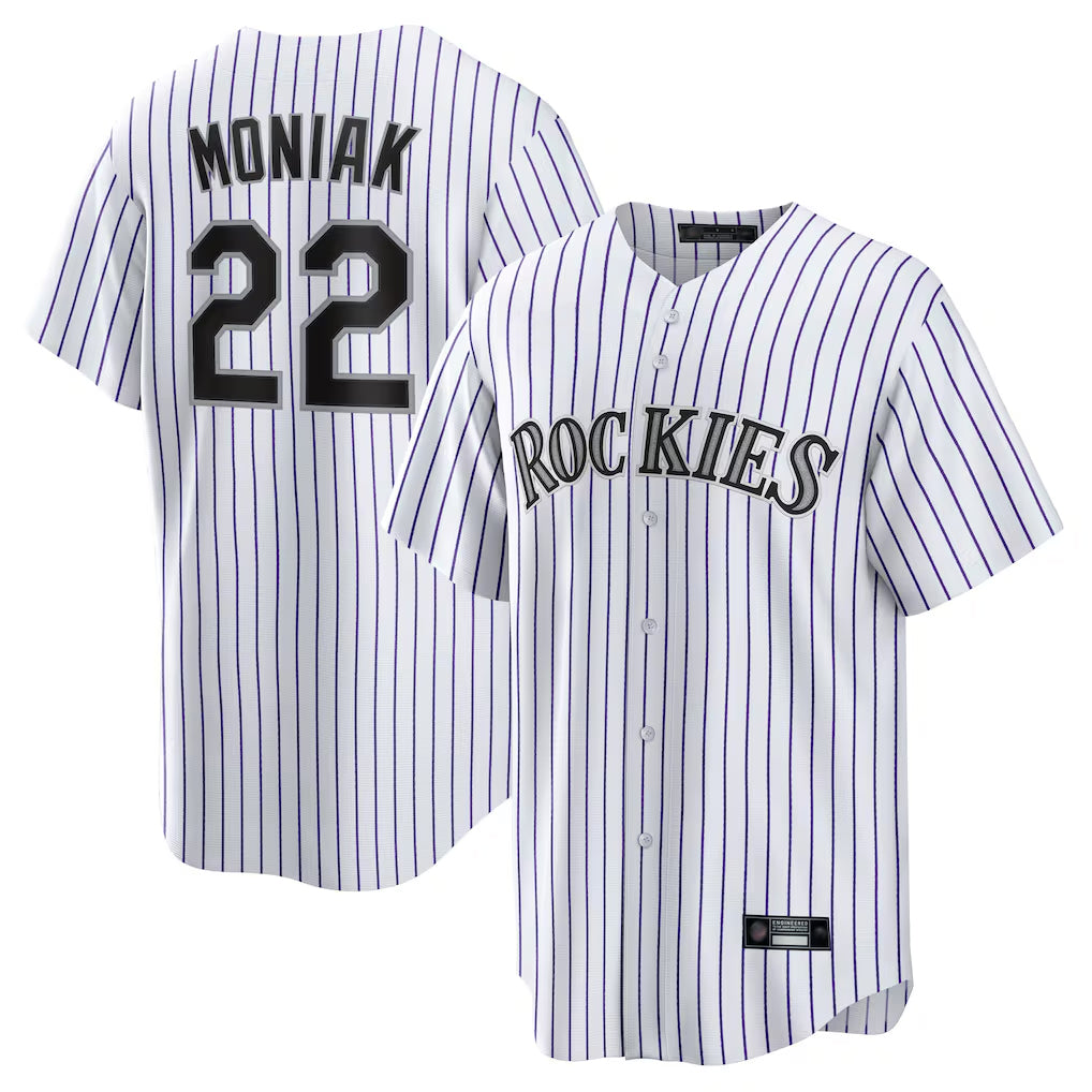 Ndoa C.Rockies #22 Mickey Moniak Player White Game Home Stitched Jerseys