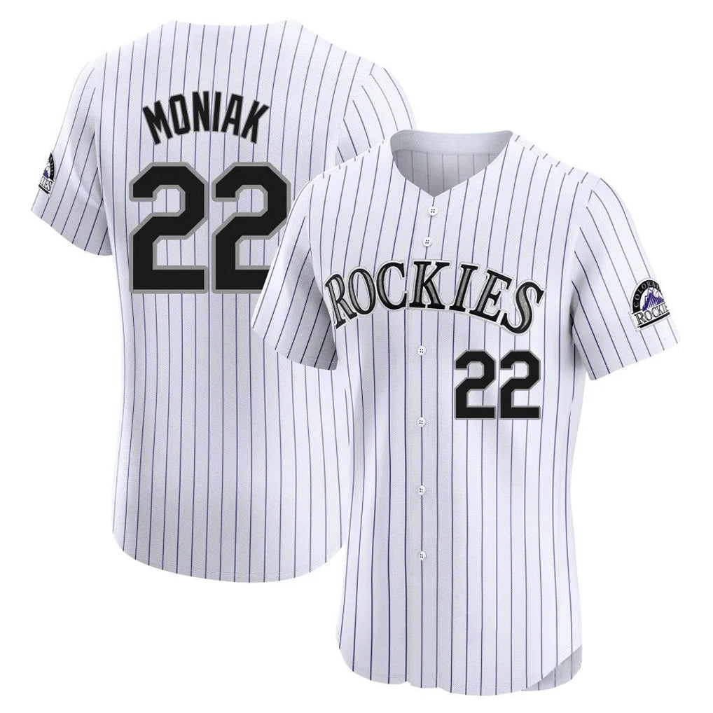 Ndoa C.Rockies #22 Mickey Moniak Player White Limited Elite Home Stitched Jerseys