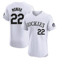 Ndoa C.Rockies #22 Mickey Moniak Player White Limited Elite Home Stitched Jerseys