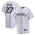 Ndoa C.Rockies #27 Jordan Beck Player White Game Home Stitched Jerseys