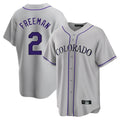 Ndoa C.Rockies #2 Tyler Freeman Player Gray Game Home Stitched Jerseys