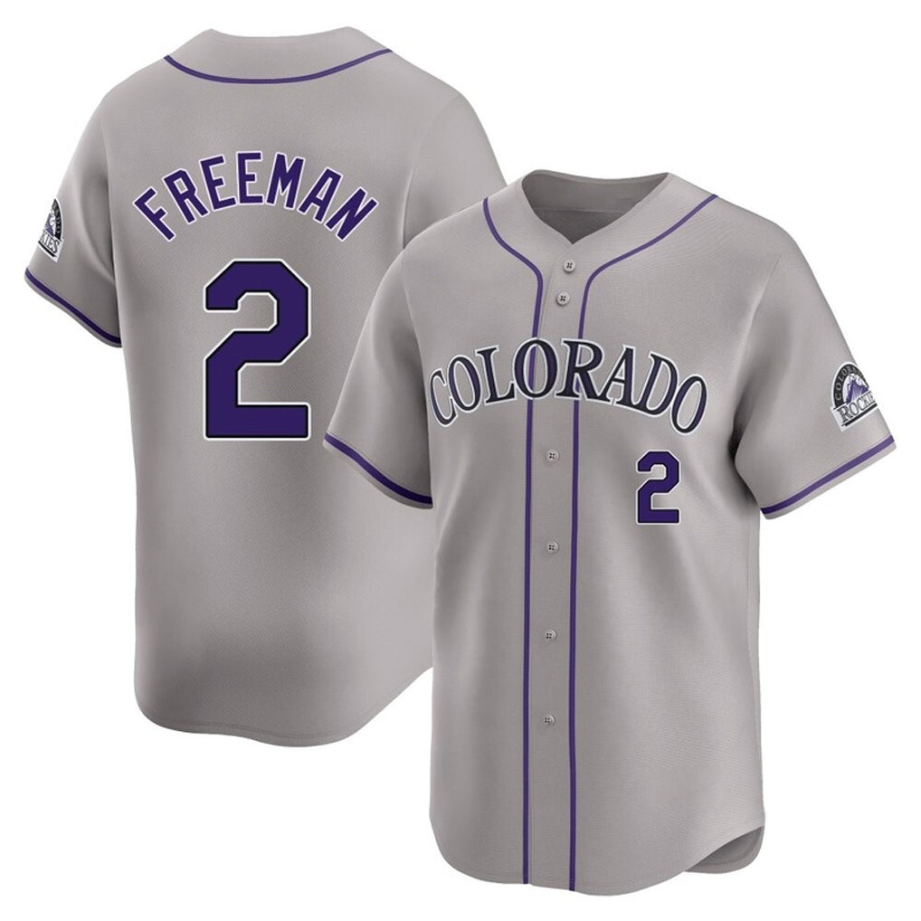 Ndoa C.Rockies #2 Tyler Freeman Player Gray Limited Home Stitched Jerseys
