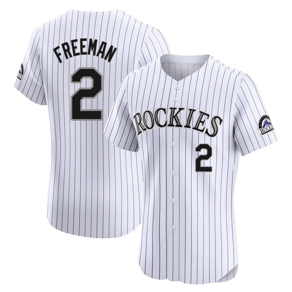 Ndoa C.Rockies #2 Tyler Freeman Player White Limited Elite Home Stitched Jerseys