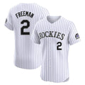Ndoa C.Rockies #2 Tyler Freeman Player White Limited Elite Home Stitched Jerseys